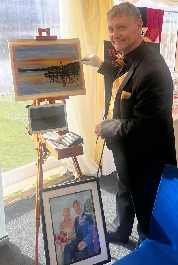 Live wedding watercolour painting