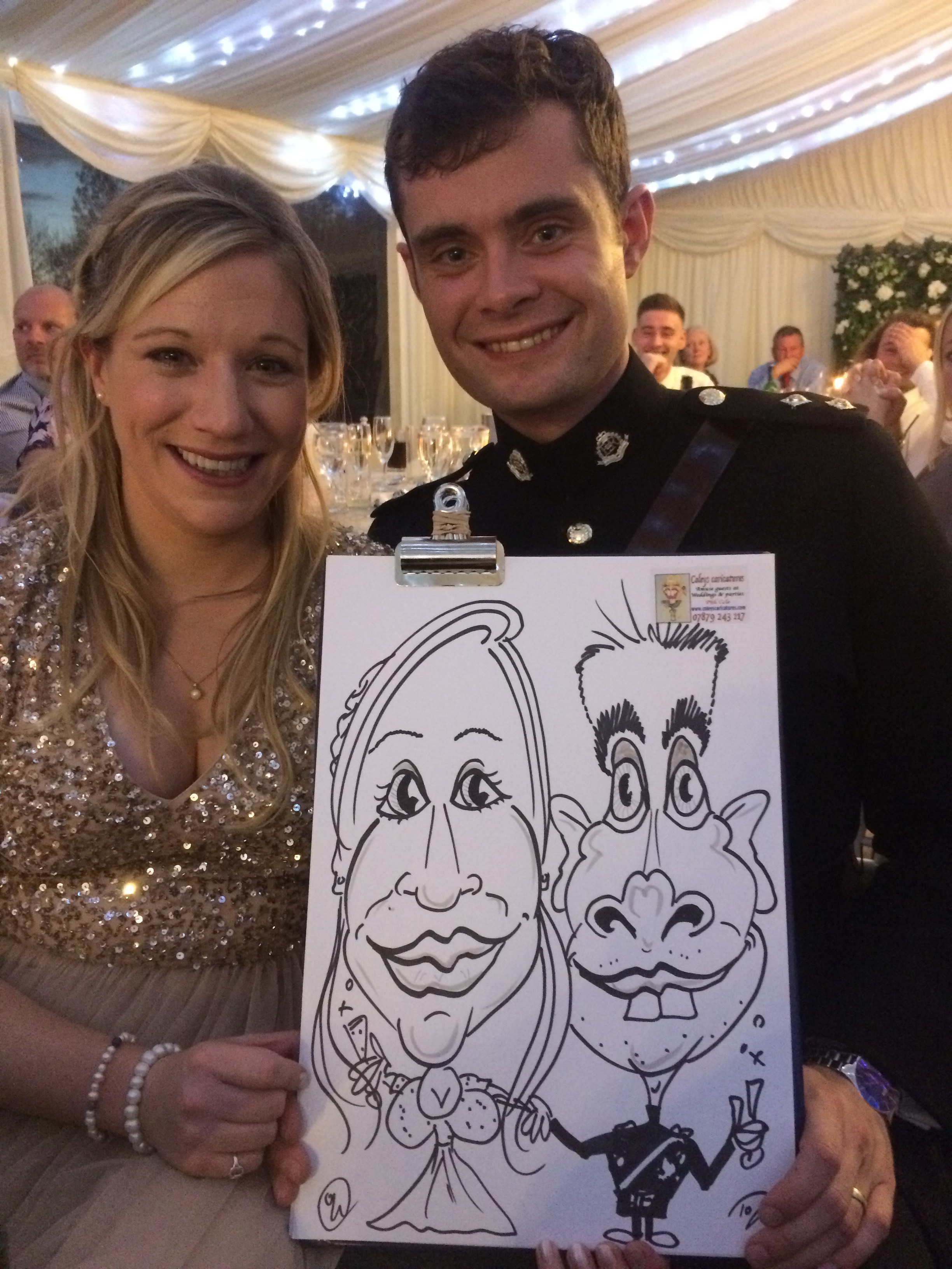 wedding caricatures are ideal for guest mementos