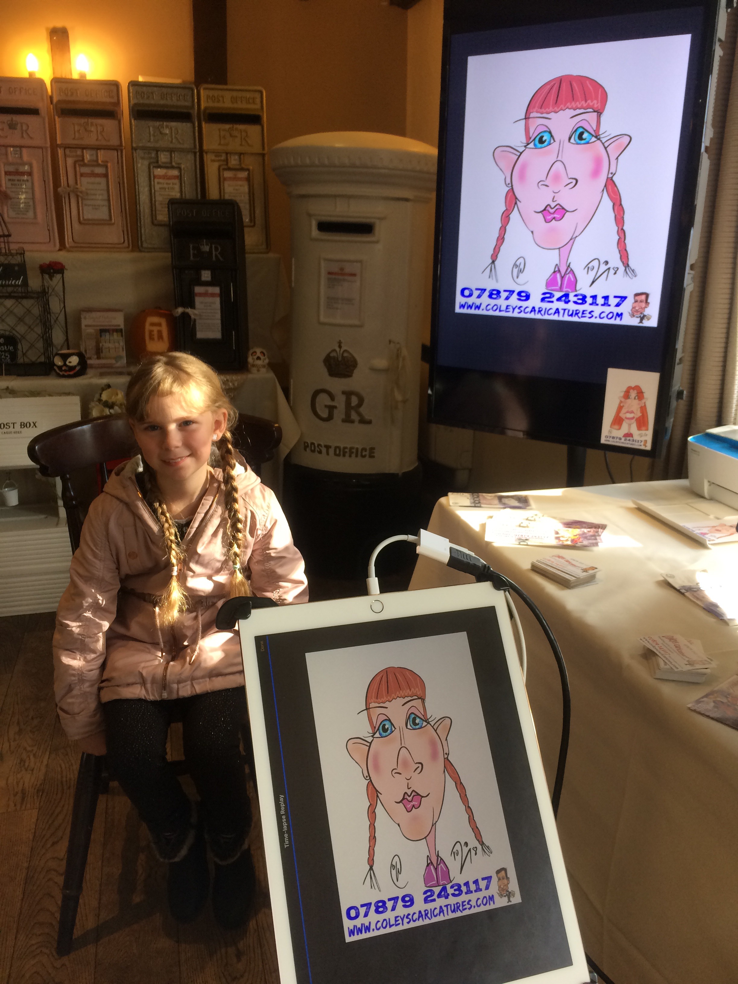live caricatures on the iPad at your corporate event or fun day 